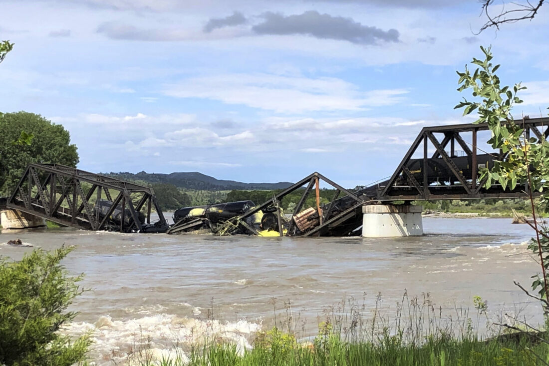Water being tested where freight train carrying hazardous material plunged into Yellowstone River | News, Sports, Jobs - Vimarsana News